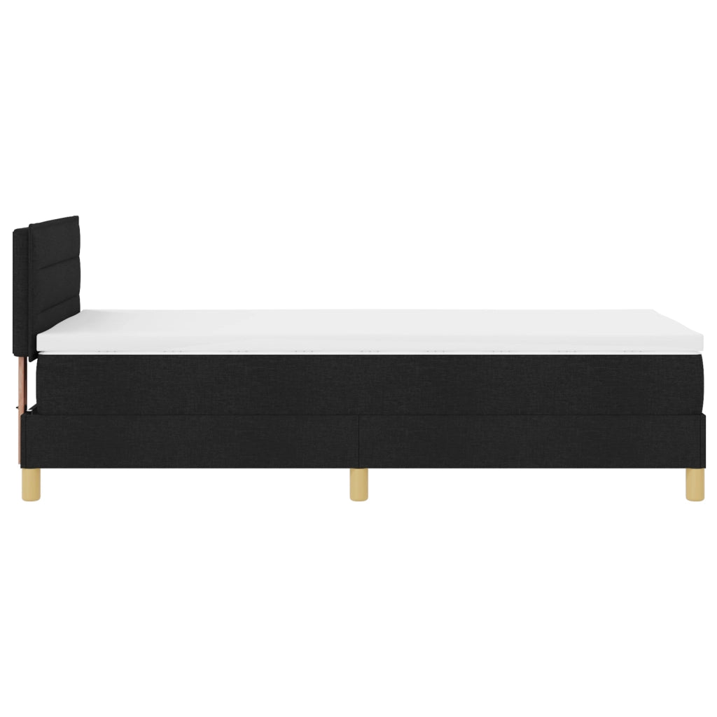 Letto Box Spring con Materasso & LED Nero 90x200 cm Tessuto