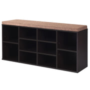 Scarpiera/panca portascarpe 104 x 30 x 48 cm portata 150 kg con moderno cuscino imbottito in legno marrone 20_0019032