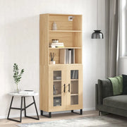 Credenza-Buffet-Armadio da cucina Rovere Sonoma 69,5x34x180 cm in Legno Multistrato 848558