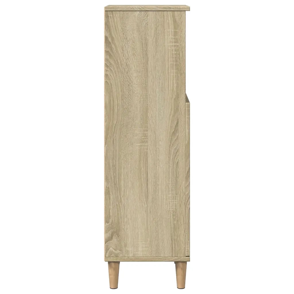 Mobiletto da bagno 30 x 30 x 100 cm design elegante ampio spazio contenitivo legno di rovere Sonoma prefinito 02_0049709