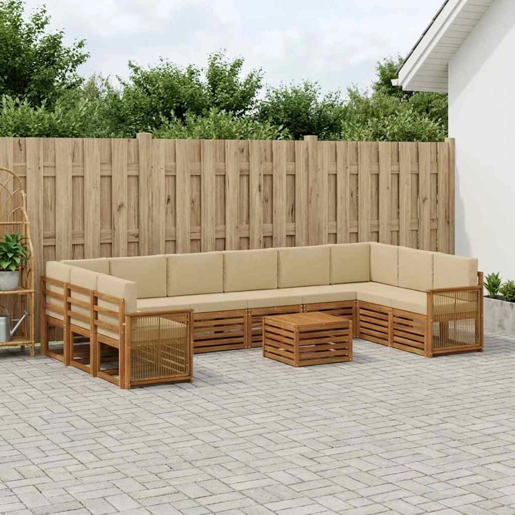 Set di divani da esterno 8 pz Naturale 3384929
