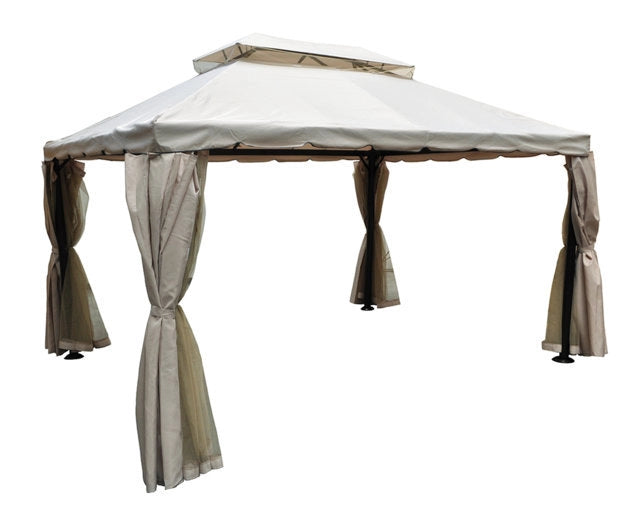 Gazebo da giardino 3×4 con zanzariera - Santiago - Colore: Beige - GA11SAPAC