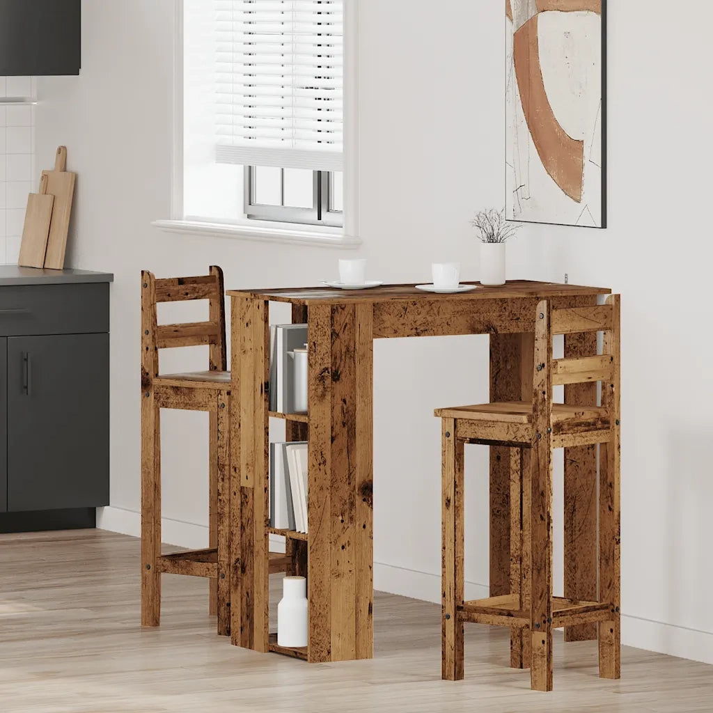 Tavolo Bar con Ripiano Antico 102x50x103,5 cm Truciolato 856760
