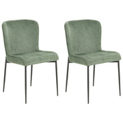 Set di 2 sedie da pranzo in tessuto poliestere con texture a maglia verde soggiorno e camera da letto