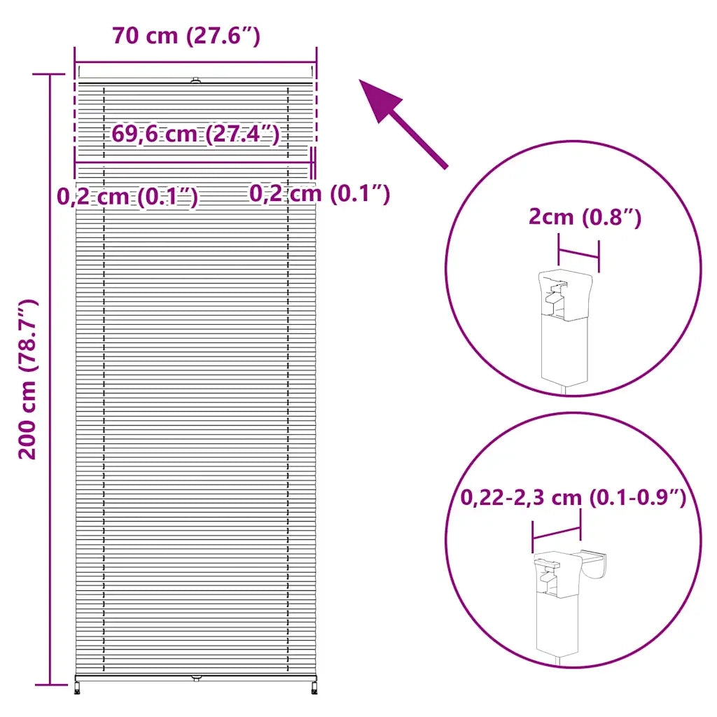 Tenda Plissettata | Tenda pliss¨¨ 70x200cm Crema