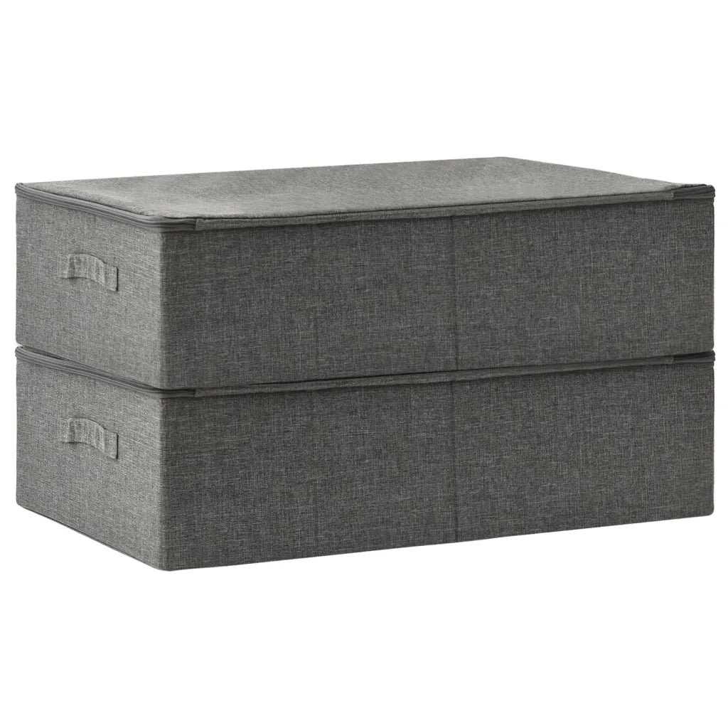 Scatole Portaoggetti 2pz in Tessuto 70x40x18 cm Antracite 332904
