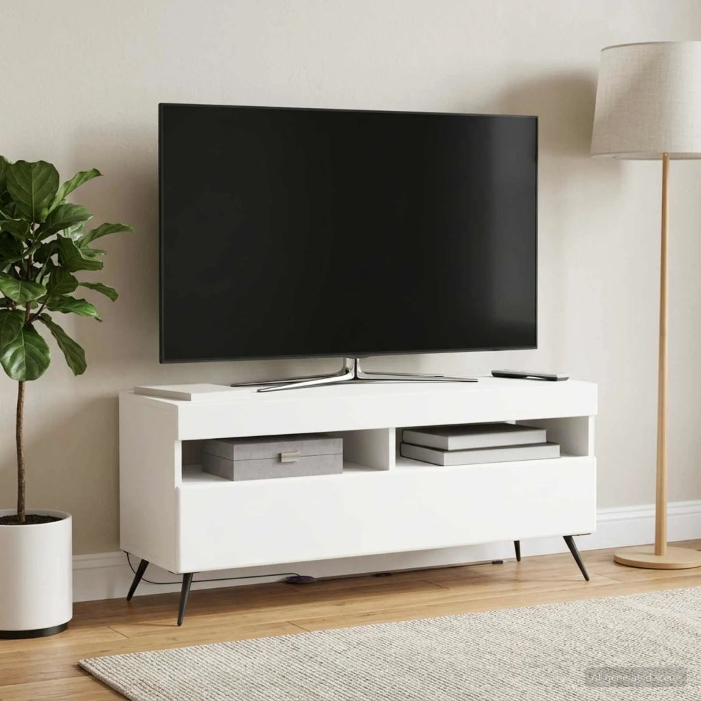 Mobile TV LED Bianco Legno ingegnerizzato 897645