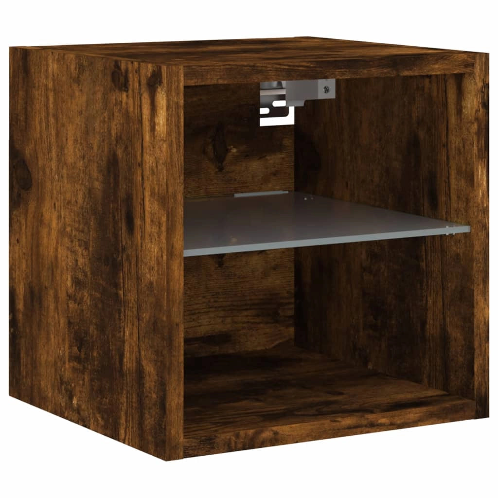 Mobile TV multimediale scaffale TV credenza mobile TV sala da pranzo soggiorno camera da letto con illuminazione a LED 8 pezzi rovere affumicato legno ingegnerizzato marrone 02_0029479