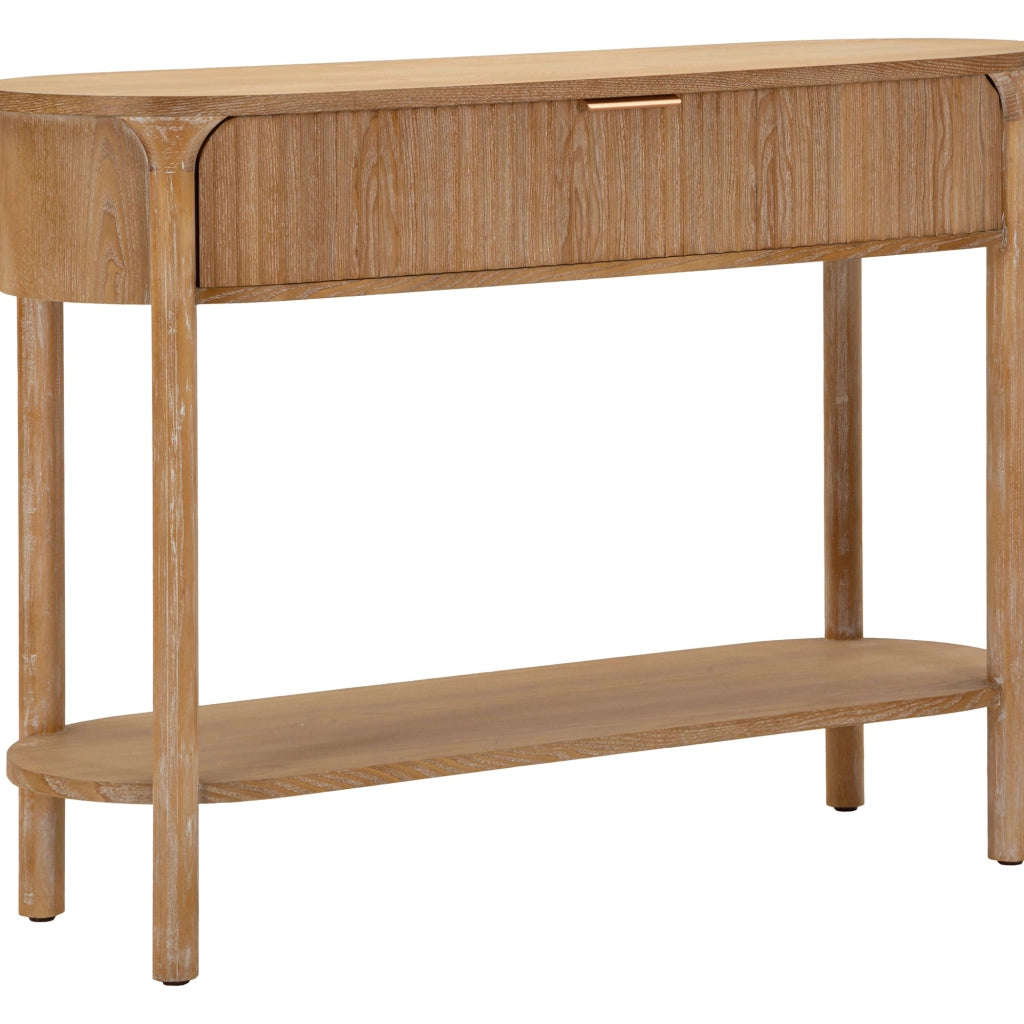 Faliha, Consolle 2 Ripiani, 110x40x80h cm Marrone Ciliegio