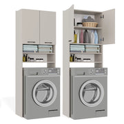 Mobile bagno per lavatrice POLA DK cashmere beige scaffale colonna 180x64x30