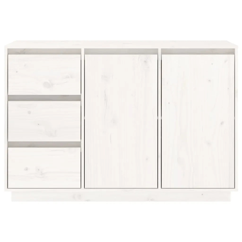 Credenza-Buffet-Armadio da cucina Bianca 111x34x75 cm in Legno Massello di Pino