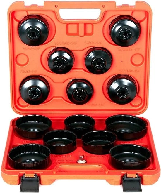 Kit di attrezzi per rimozione filtro olio universale in alluminio - Chiave per filtro olio - Strumento per rimozione dado
