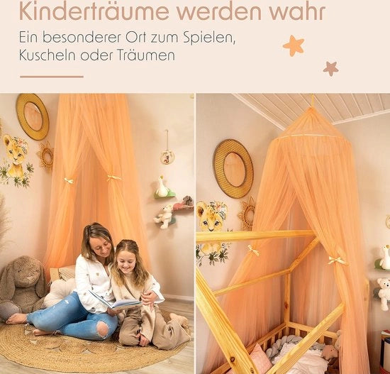 Baldakino Reclinabile per Bambine - Ombrellone di Tule Ristrutturabile per Piccole Principesse in Qualità Unica - Ideale per Culla, Letto per Bambini, Letto a Soggiorno o Angolo di Abbraccio - Incluso Scatola Regalo