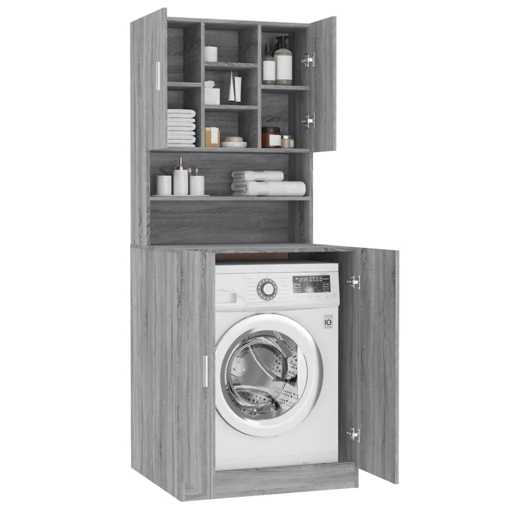 Mobile per Lavatrice Grigio Sonoma in Legno Multistrato 3120183