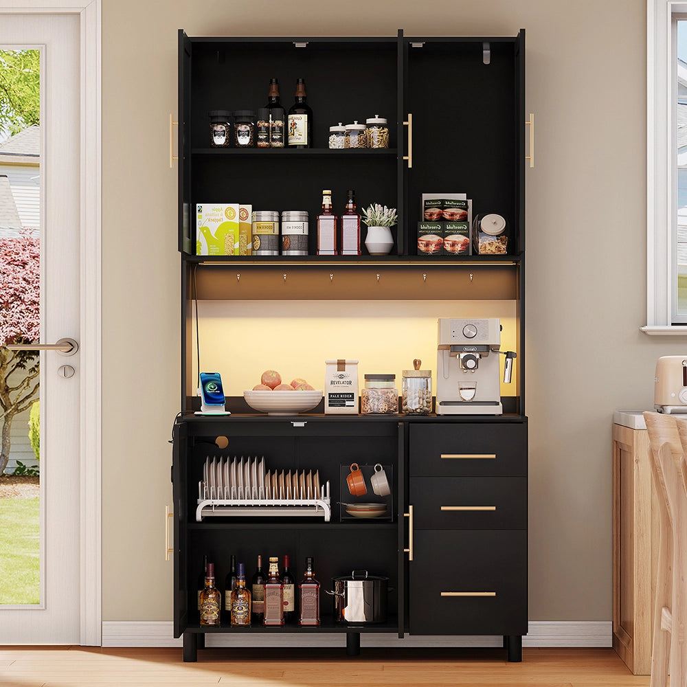 Buffet cucina - Xylo - 183cm LED/USB/prese 3cass oro