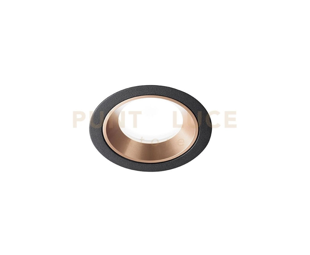 ATHOS faretto da Incasso Nero-rame spazzolato IP54 in gesso e alluminio attacco GU10 d.7,6cm