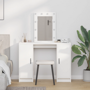 Toeletta con Luci LED Bianca 102x33x135 cm