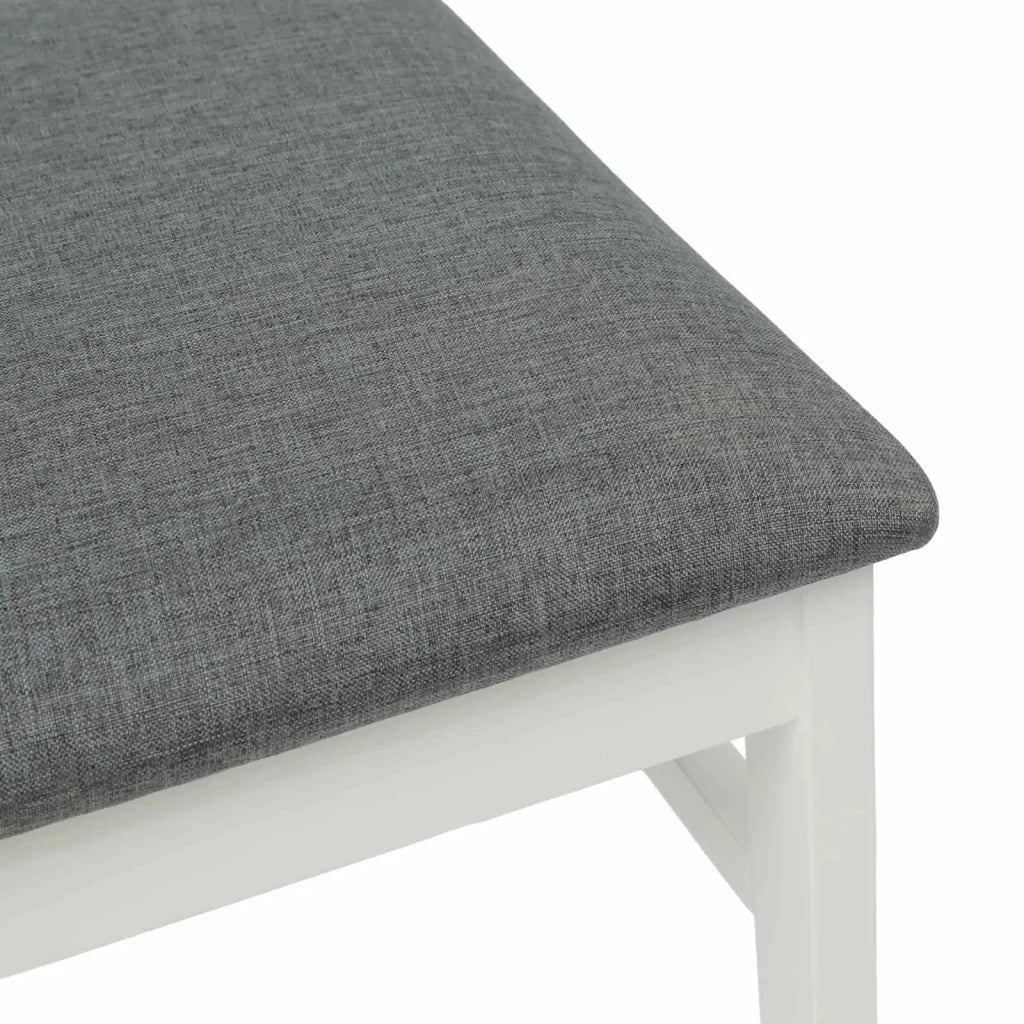 Sedia da pranzo 2 pcs Bianco e Grigio Legno di gomma solido