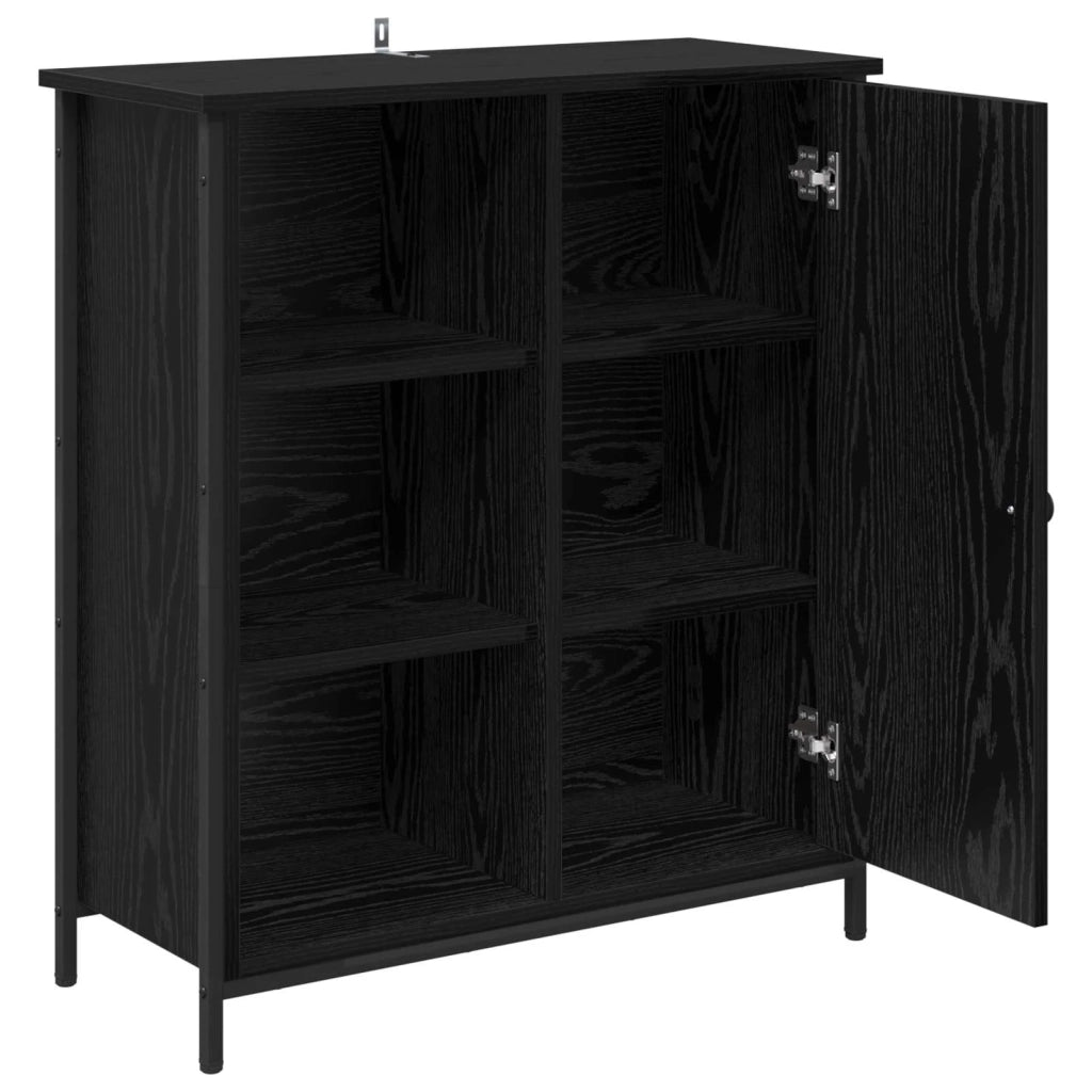 Credenza Rovere Nero 70 x 30 x 80 cm Legno multistrato 882811