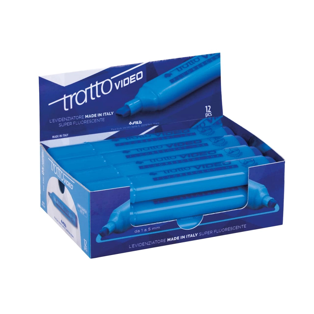 EVIDENZIATORE 'TRATTO VIDEO' azzurro - 12 pezzi  - BricoGo