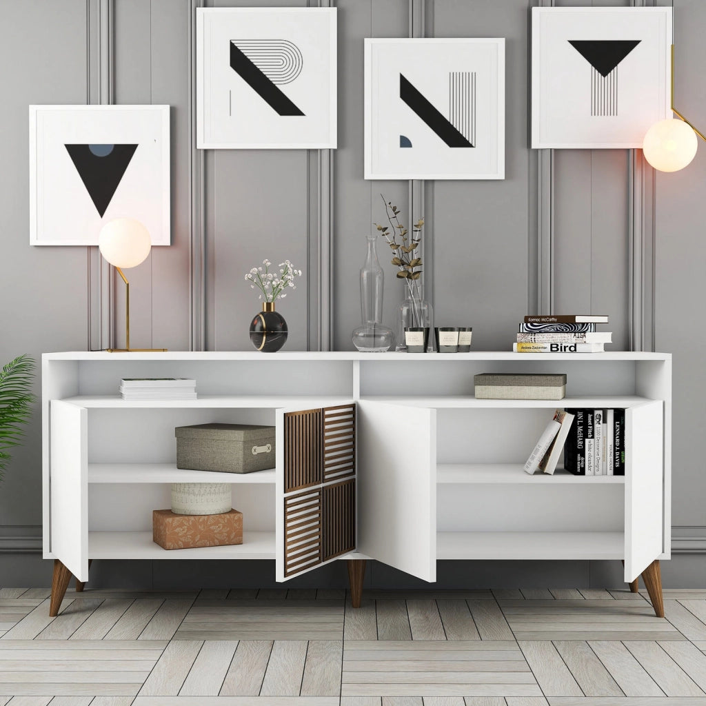 Consolle in legno "Milano" - 180 x 35 x 78 cm - Bianco