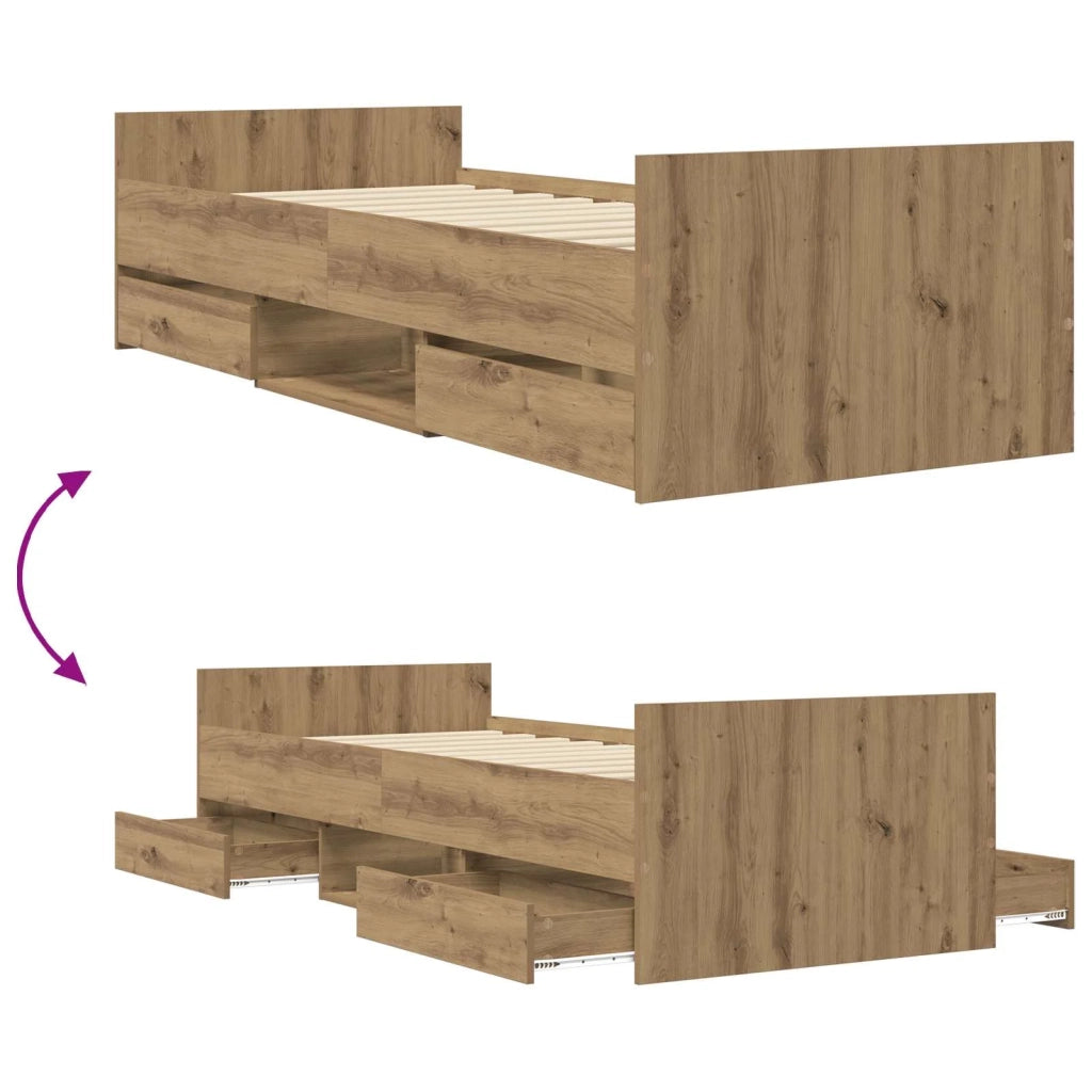 Struttura del letto Rovere Artigianale Legno ingegnerizzato 3429516