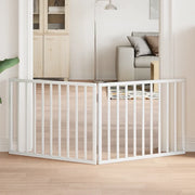 Cancelletto per cani pieghevole 2 pannelli bianco 160 cm in legno di pioppo 352184
