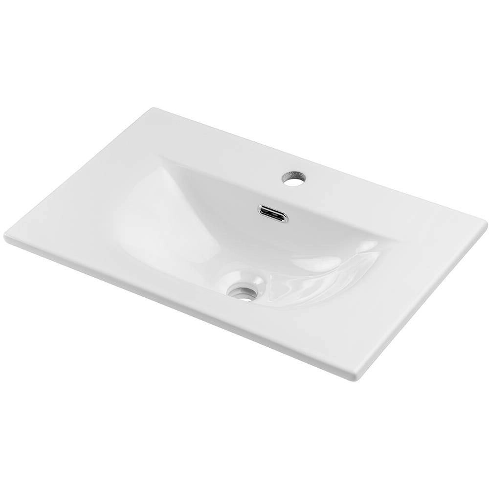 Armadio Pensile Sottolavabo NEWPORT con Lavandino 60x57x39 cm Nero [en.casa]