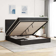 Struttura Letto Pouf con Materassi Nero 200x200 cm Velluto 3313423