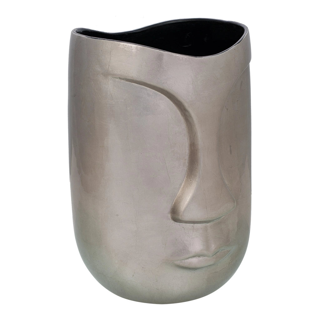 Figura viso in ceramica grigia 23,5x23,5x33h