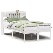 Letto matrimoniale | Letto per adulti | Letto Libreria senza Materasso Bianco 135x190 cm Legno di Pino