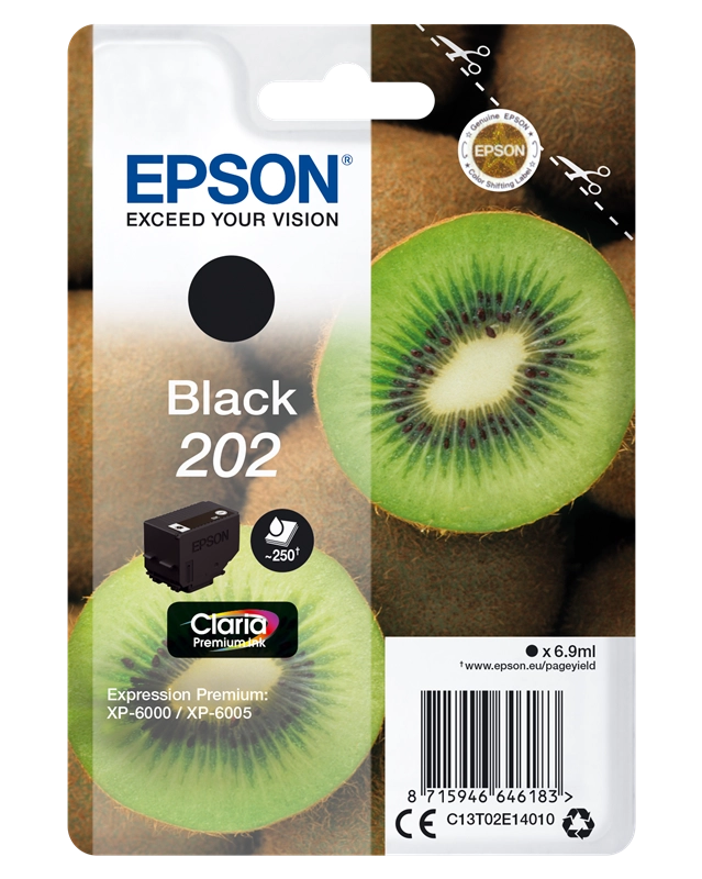 Epson Kiwi 202 cartuccia inchiostro originale nero 1pz