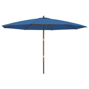 Ombrellone da giardino con palo in legno 400 x 273 cm blu 02_0008341