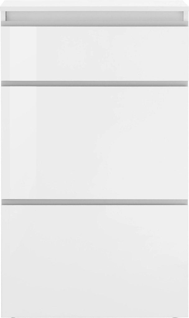 Scarpiera 2 Ante e 1 Antina a Ribalta 110x40x47,7 cm Magic Bianco Lucido