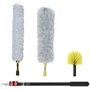 KIT DI PULIZIA PER CASA E UFFICIO CON ASTA, SPOLVERINO PER RAGNATELE IN MICROFIBRA E PER VENTILATORE 10X10X166 CM
