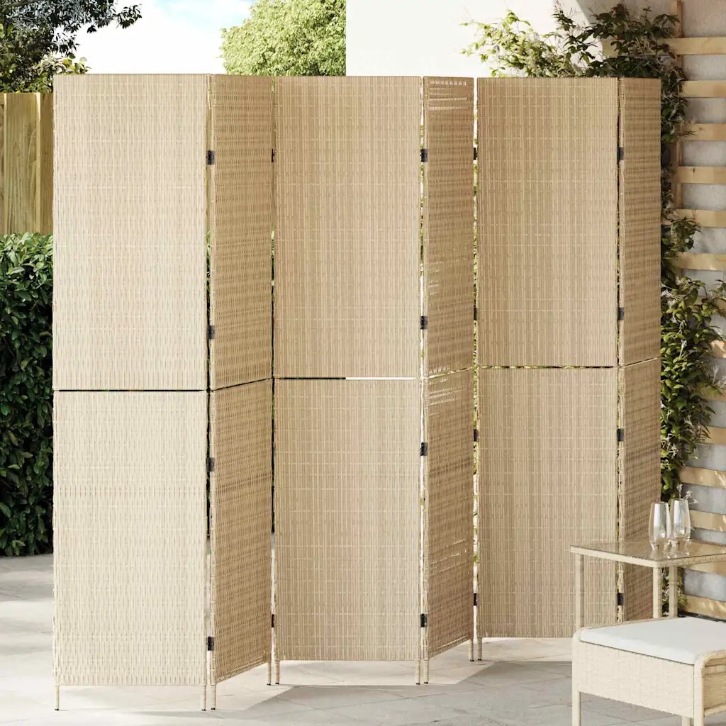 Divider per stanze | Paravento | Divisorio Ambienti Beige 292 x 180 cm polyrattan
