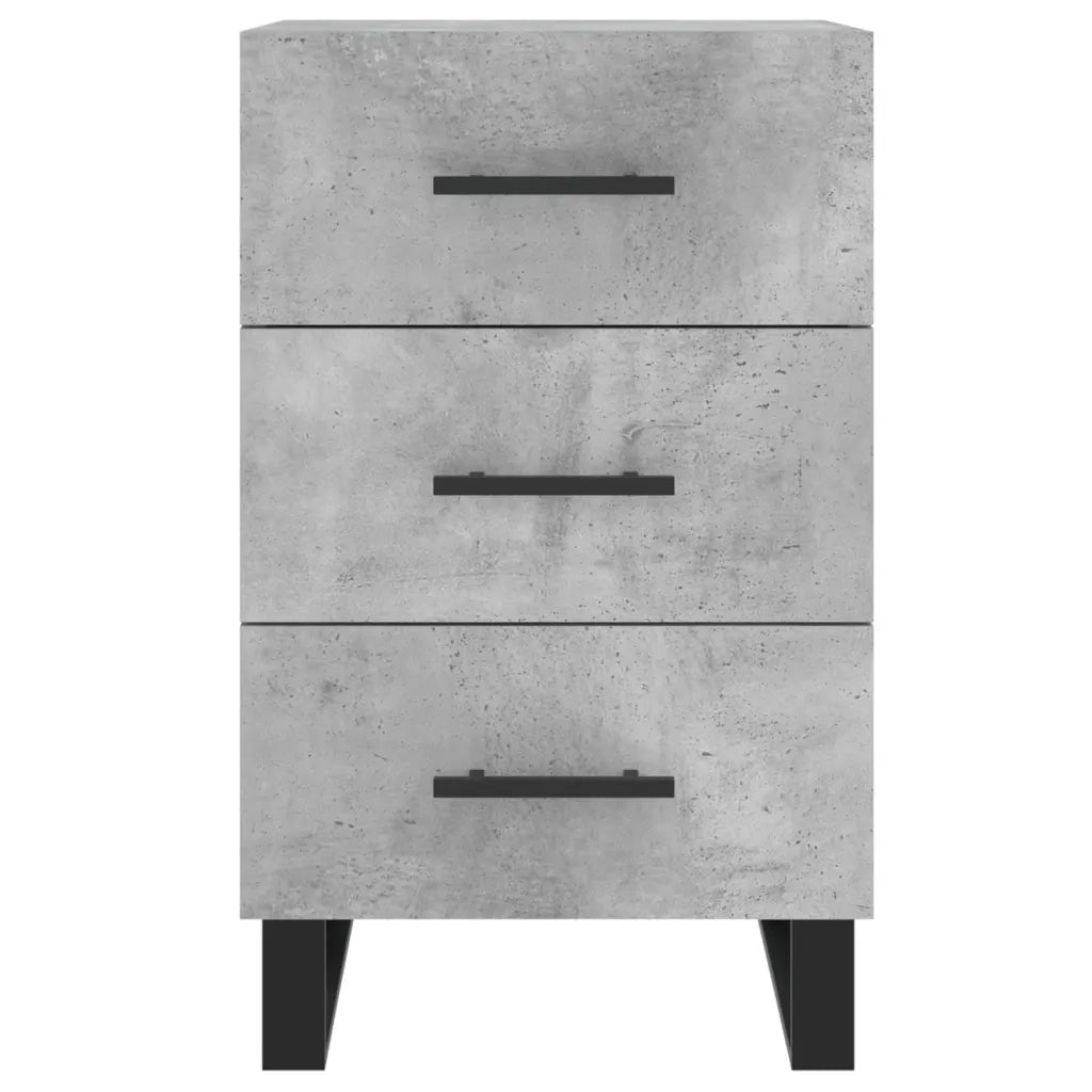 Comodino | Armadio da Notte | Mobiletto da notte Grigio Cemento 40x40x66 cm in Legno Multistrato