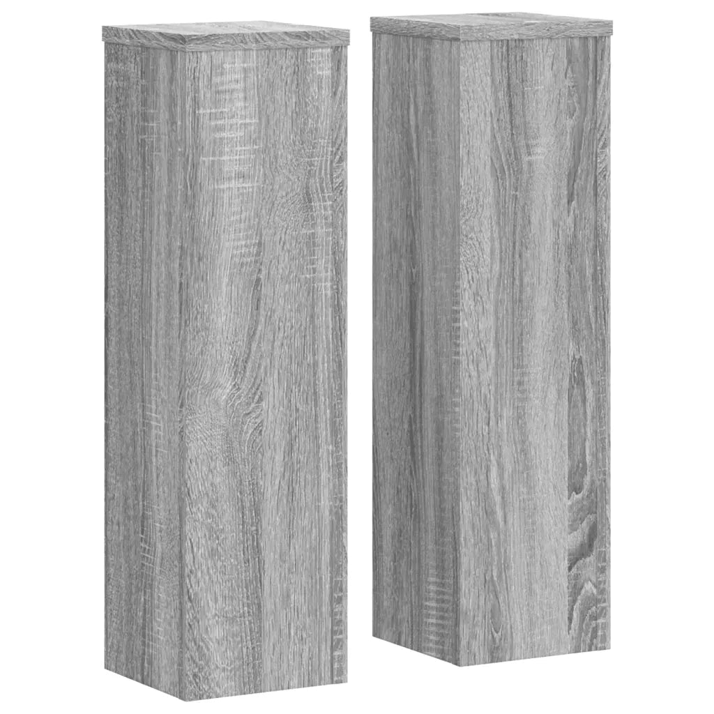 Supporti per Piante 2 pz Grigio 17x17x60 cm in Multistrato