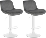 Set di 2 sgabelli da bar Solon velluto bianco 5