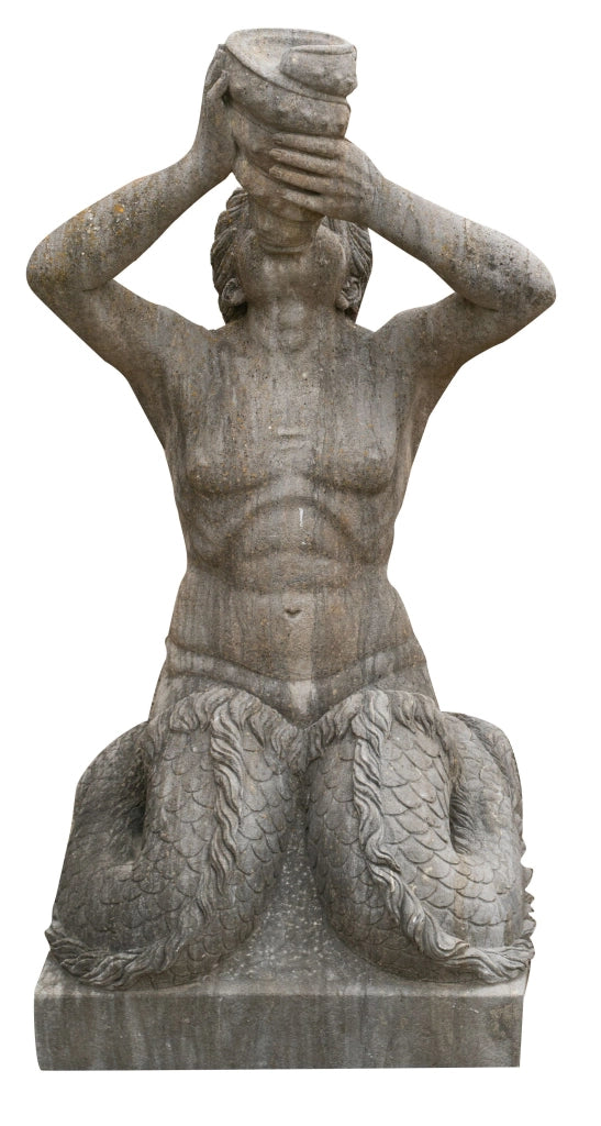 Biscottini Vecchia statua in pietra raffigurante un uomo inginocchiato Molto solida robusta