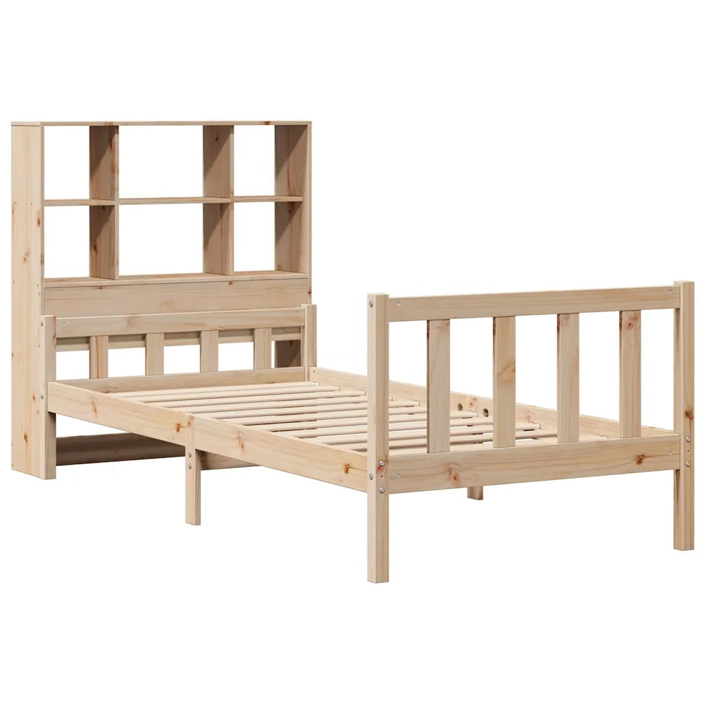 Letto Libreria senza Materasso 90x190 cm Legno Massello Pino 3322119