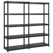 Scaffale a 5 Ripiani Nero 170x40x185 cm in Plastica cod mxl 40685