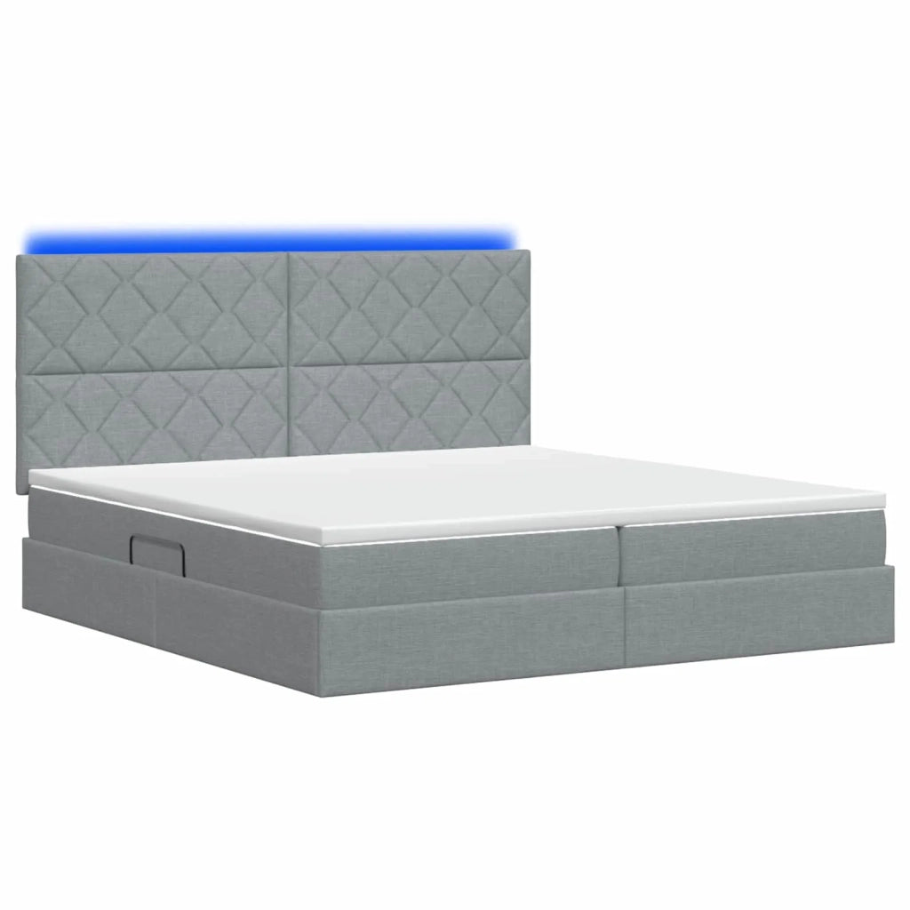 Letto con contenitore LED e materasso Grigio Chiaro 3460029