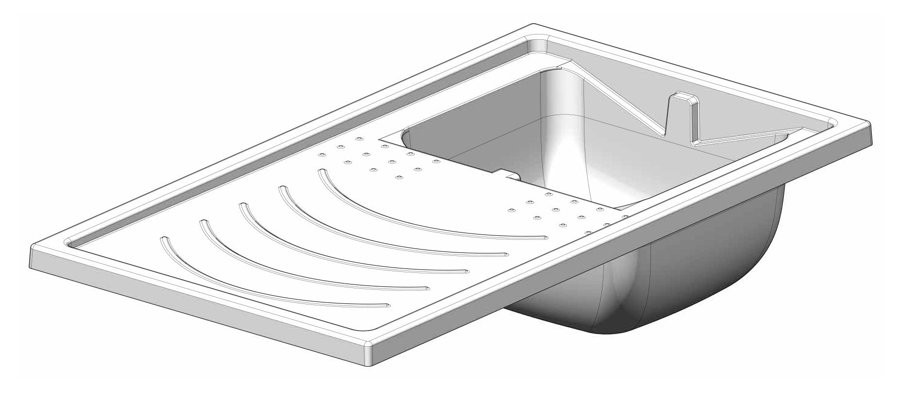 Lavatoio e Coprilavatrice in PVC 109x60x89 cm Forlani Tidy Bianco Lato Sinistro
