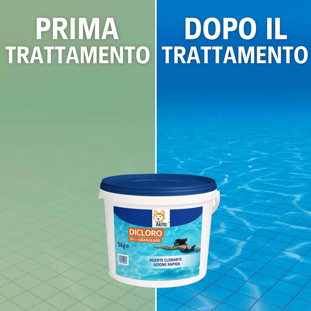 Akitaink Tricloro 90% 5 kg Pastiglie Cloro Lento da 200gr