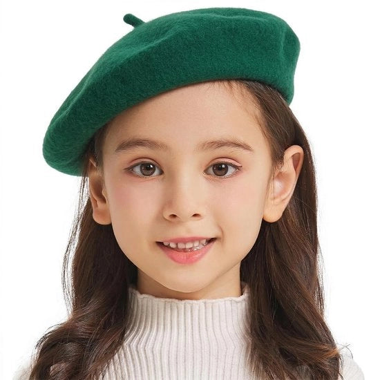 Cappello 90% Lana - Cappello Francese - Accessorio di Costume per Bambine - Abbigliamento Bambino - Misura della Testa 48-52 cm - Cappello d'Artista