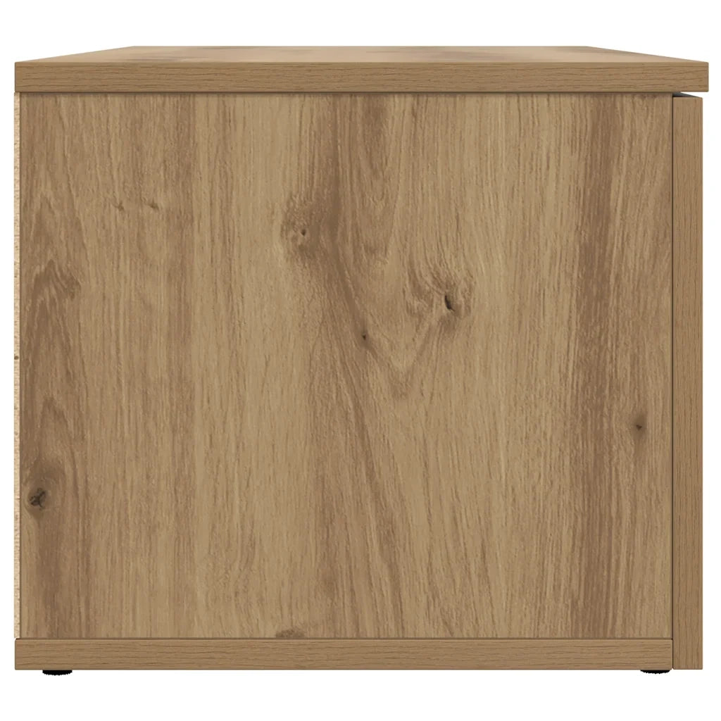 Elegante mobile porta TV con vano contenitore 80 x 34 x 30 cm dall'aspetto accogliente realizzato in legno di rovere composito con finitura artigianale 02_0050709
