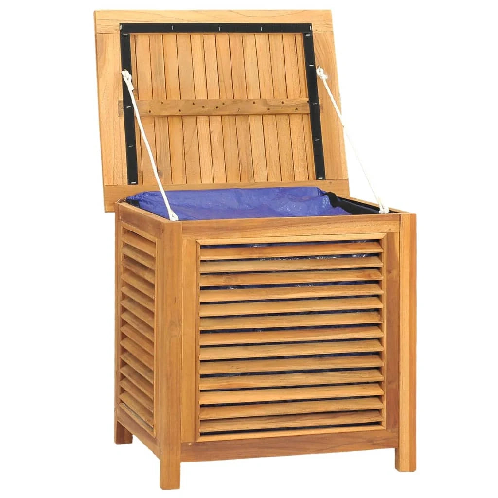 Cassetta portaoggetti e borsa per mobili da giardino 60 x 50 x 58 cm in legno massello di teak 02_0013074