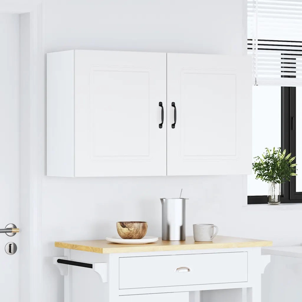 Pensili da Cucina 2 pz Kalmar Bianco in Legno Multistrato 853558
