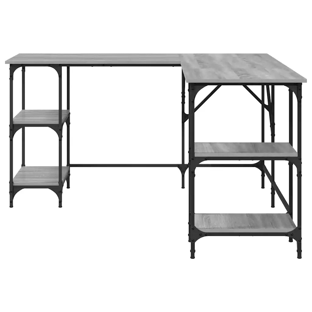 Scrivania Grigio Sonoma 139x139x75 cm in Legno Multistrato 837595